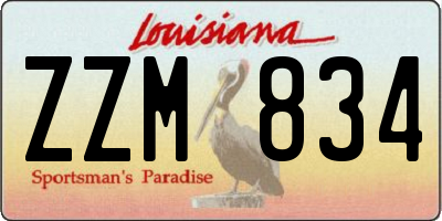 LA license plate ZZM834