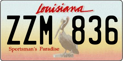 LA license plate ZZM836