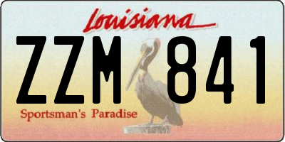 LA license plate ZZM841