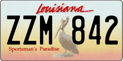 LA license plate ZZM842