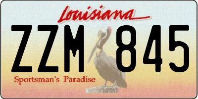 LA license plate ZZM845