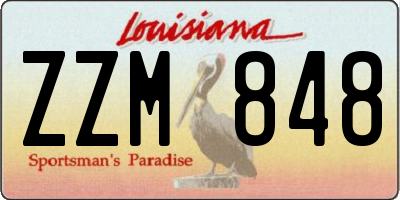 LA license plate ZZM848
