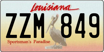 LA license plate ZZM849