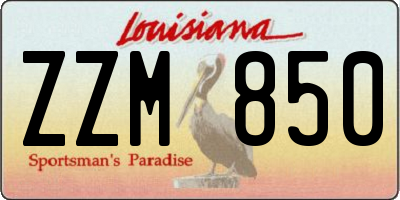 LA license plate ZZM850