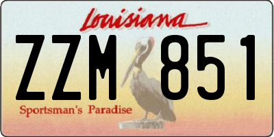 LA license plate ZZM851