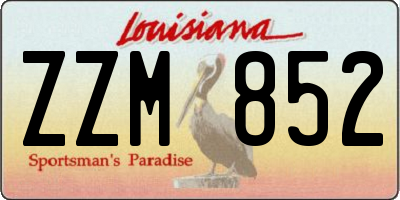 LA license plate ZZM852