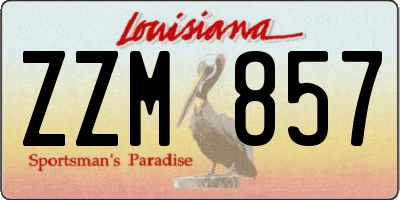 LA license plate ZZM857