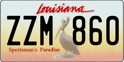 LA license plate ZZM860