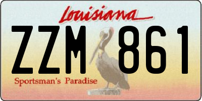 LA license plate ZZM861