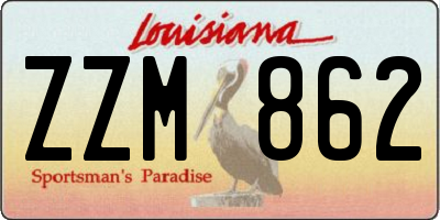 LA license plate ZZM862