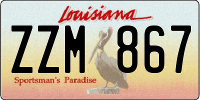 LA license plate ZZM867