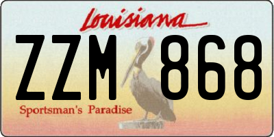 LA license plate ZZM868