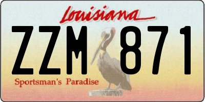 LA license plate ZZM871