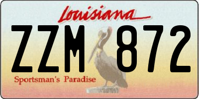 LA license plate ZZM872