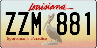 LA license plate ZZM881