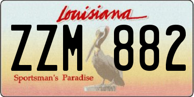 LA license plate ZZM882