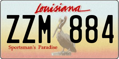 LA license plate ZZM884
