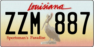 LA license plate ZZM887