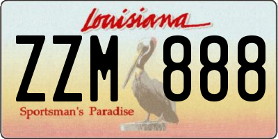 LA license plate ZZM888