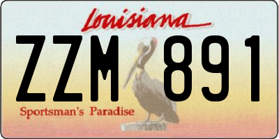 LA license plate ZZM891