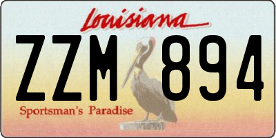 LA license plate ZZM894