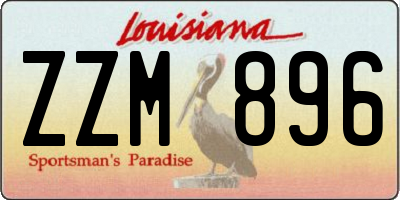 LA license plate ZZM896