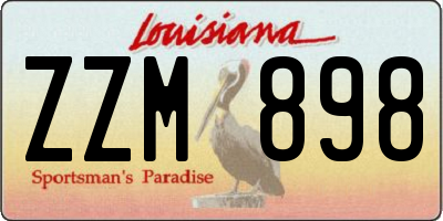 LA license plate ZZM898