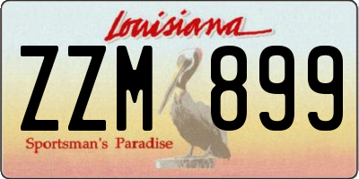 LA license plate ZZM899