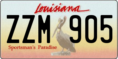 LA license plate ZZM905