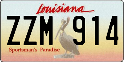 LA license plate ZZM914
