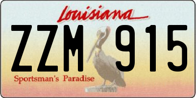 LA license plate ZZM915