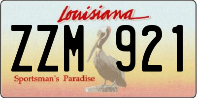LA license plate ZZM921