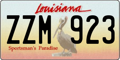 LA license plate ZZM923