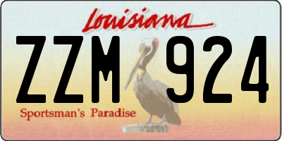 LA license plate ZZM924