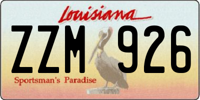 LA license plate ZZM926