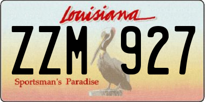 LA license plate ZZM927