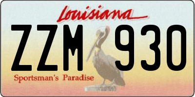 LA license plate ZZM930