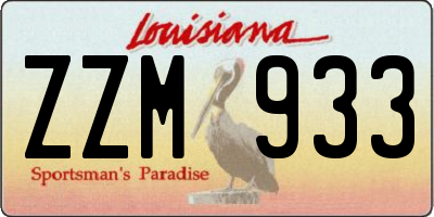 LA license plate ZZM933