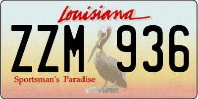 LA license plate ZZM936