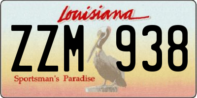 LA license plate ZZM938