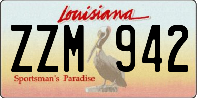 LA license plate ZZM942