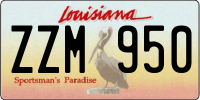 LA license plate ZZM950