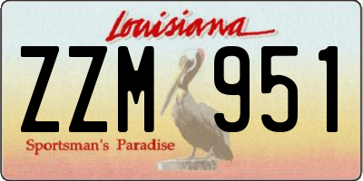LA license plate ZZM951