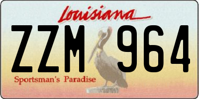 LA license plate ZZM964