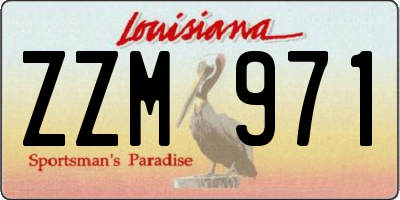 LA license plate ZZM971