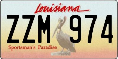 LA license plate ZZM974
