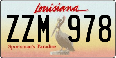 LA license plate ZZM978