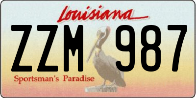 LA license plate ZZM987