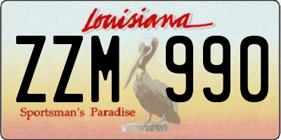 LA license plate ZZM990