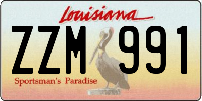 LA license plate ZZM991